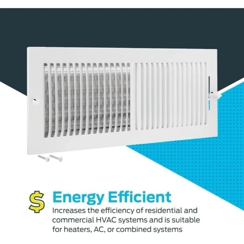 New EZ-FLO 16 x 6 Inch (Duct Opening) White Air Vent Cover for Wall or Ceiling,